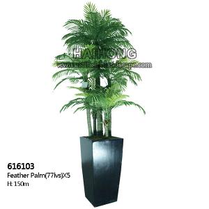 China 150cm Height Artificial Potted Floor Plants Feather Palm Tree factory