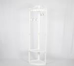 Corner Solid Wood Coat Hanger Rack With 2 Storage Shelves