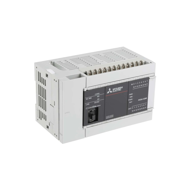 Mitsubishi PLC Module FX5U 32MT ES Offering 64k Step Program Capacity 32 Built In Inputs Outputs and High Speed Counters