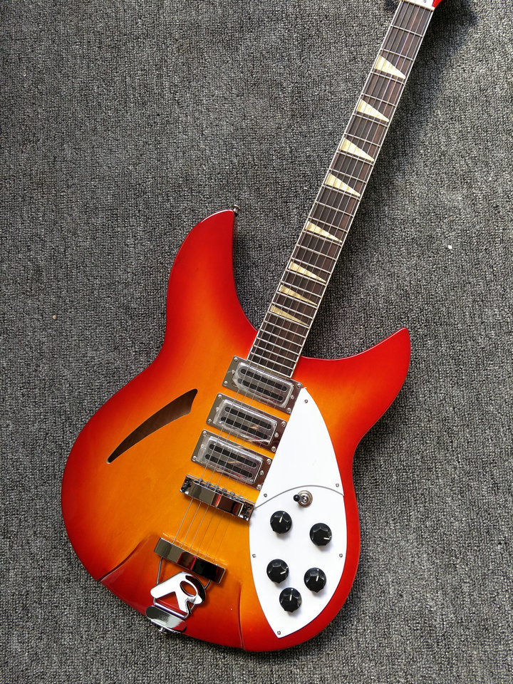 New Arrival rickenback 360 electric guitar Ricken 325 3 pickups electric guitar Rick custom guitar in cherry sunburst