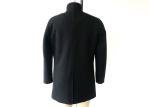 Black Plastic Zip Through Mens Medium Trench Coat / Cavalry Twill Coat TW85490