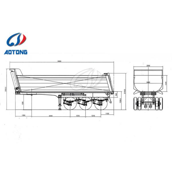 Front Axle Lift 4 Axle Rear Dump Semi Trailer 40-100 Ton Cargo Dump Truck Tipper Trailer U-shape Dump Trailer for Sale