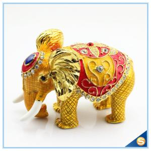 China Thai Style Elephant Enamel Ornaments Jewelry Box Home Furnishing Lucky Elephant Trinket Box factory