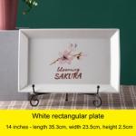 Japanese Cherry Blossom White Round Rectangle Square Baking Dessert Bowl