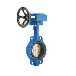 China 4Inch 100mm NBR Soft Seal Cast Iron Worm Gear Butterfly Valve / Bf Valve factory