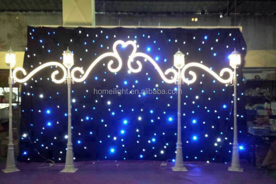 Blue and White twinkle cloth for performance background LED Star Curtain