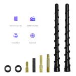 7" Black Spiral Bending AM/FM Radio Antenna Universal Fit for Trucks Cars SUVs