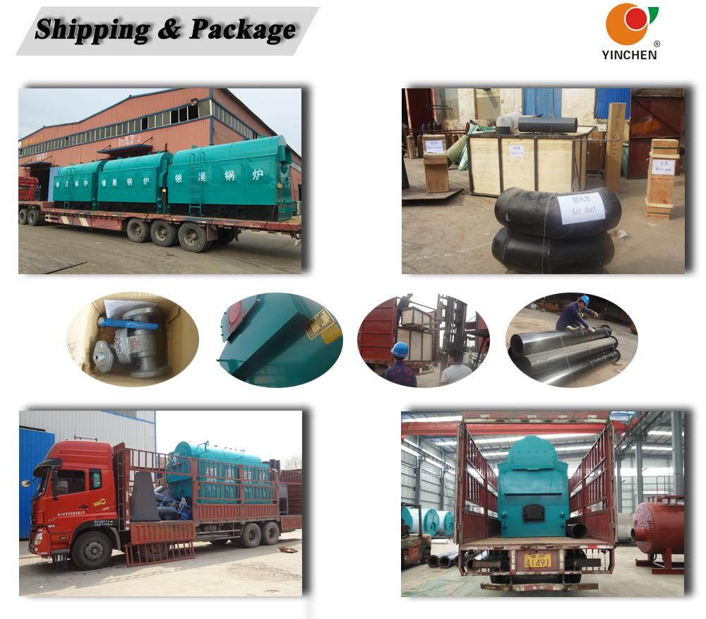 Yinchen Brand 0.1-20 tons biomass coal wood chip sawdust fired hot water boiler