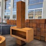 120cm Corten Steel Fire Pit Rustic Red 47 Inch Corten Steel Outdoor Fireplace