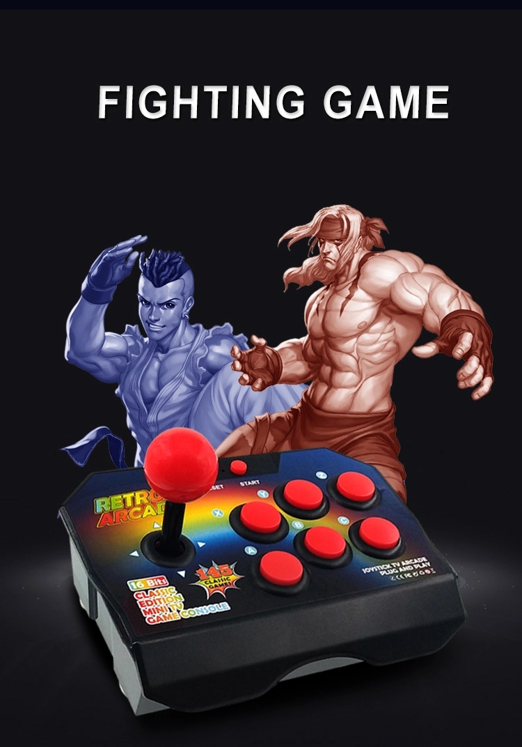 16 Bit Built-in 145 Arcade Game Retro Joystick Video Game Consoles Pocket ABS Console Players Stick Controller Console AV