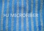 Customized Wide Blue Stripe Mop Microfiber Fabrics For Cleaning Products