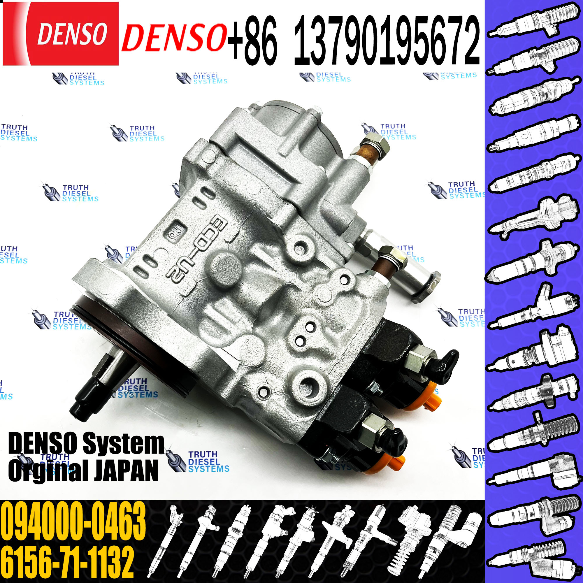 Fuel Pump 6156-71-1131 6156-71-1132 094000-0462 094000-0463 for Excavator Diesel PC400-7