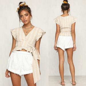 China 2017 Latest wrap summer women tops factory