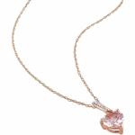 New Design Rose Gold Plated Morganite Stones Women Gift Wedding Pendant Necklace