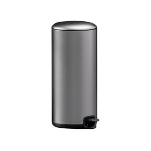 China 30L Stainless Steel Household Stylish Thin Lid Pedal Trash Bin Waste Bin Dustbin Soft Close Round Metal Trash Can ROUND factory