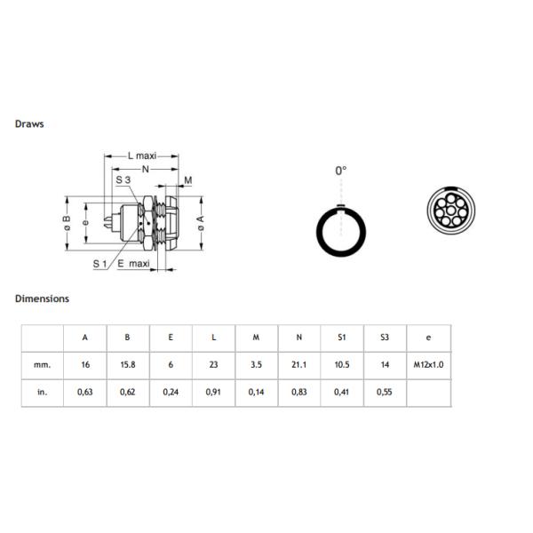 Lemo ECG 1B Lemo B Series Connectors 8 pin female socket for rear panle install ECG.1B.308.CLL