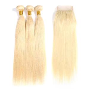 China #613 Blonde 100% Brazilian Virgin Hair Straight Human Hair Weave Easy To Dye And Restyle factory