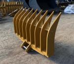 Wear Resistant Excavator Rake Bucket 2500mm Width For Site Preparation