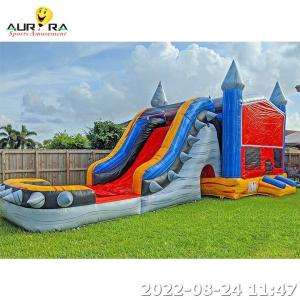 China Inflatable Bounce House Blue PVC Bouncy Castle Kids Jumping With Blower factory