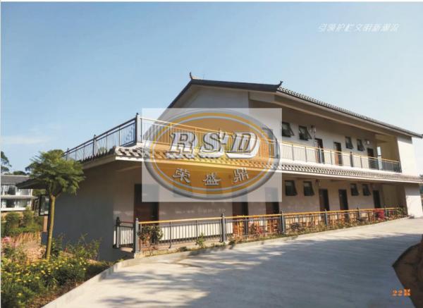 Modern Style Natural Wood Grain Zinc Steel Railing Advanced Spraying Engraving