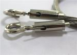 Large Hook Aircraft Cable Suspension Systems / Brass Cable Gripper Nickel Color
