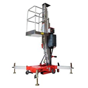 China Hydraulic Aerial Platform Lift 9m 150kg Single Mast Lift For Factory Exhibition factory