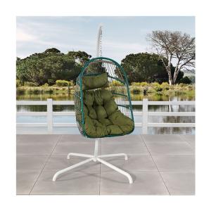China Outdoor Furniture Patio Swing Hanging Egg Chair with Steel Frame and Rope Weave Design factory