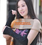Winter Warm Imitation Rabbit Faux Fur Women Gloves Knitted Patchwork Waist