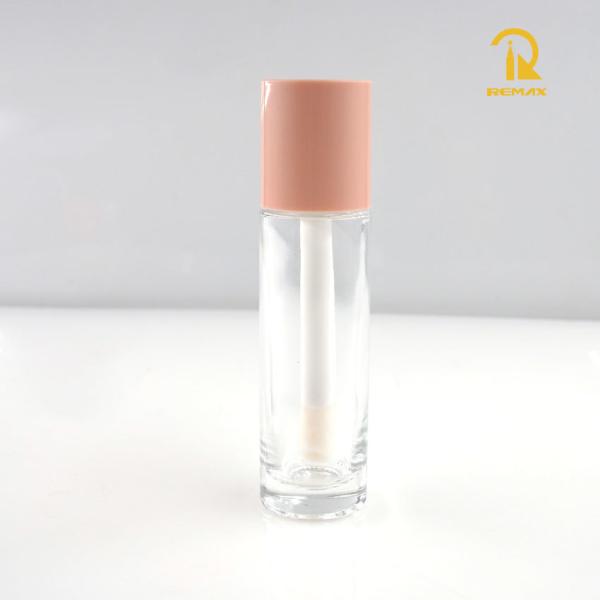 30ml Glass Foundation Bottle with Brush + Thick-Bottom Pink Lip Gloss Bottle – Empty Cosmetic Containers for DIY Makeup