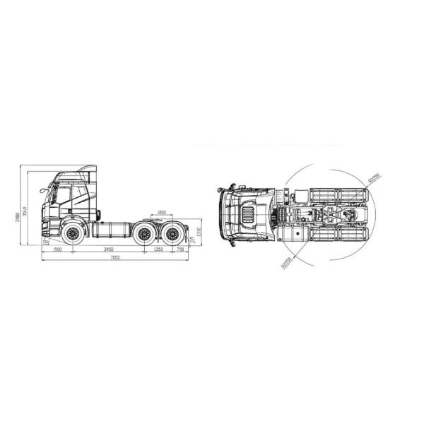 6×4 4×2 FAW Tractor Head Trucks Euro 2 Engine Emission Standard