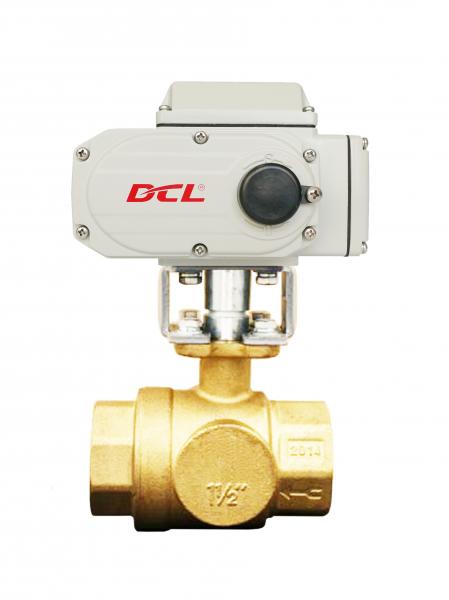 China PTFE Seat 1/4 Inch Electric Actuated Brass Ball Valve factory