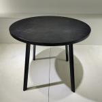 Restaurant Kitchen Black Wooden Round Table 90*90*75cm Fine workmanship