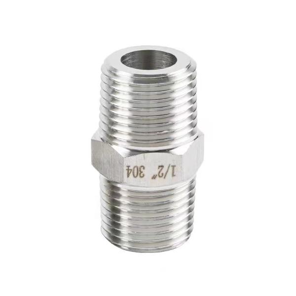 WZ Stainless Steel High Pressure Hex Nipple BSP NPT Equal Male Thread Pipe