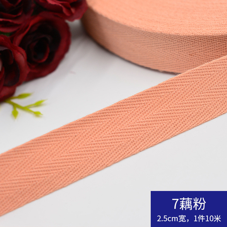 Herribone Design Cotton Ribbon Purple Orange Cotton Twill Tape