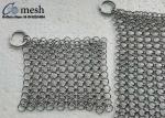 4X4 Inch Ring Mesh Stainless Steel Pot Scrubber For Kitchen Square Shape