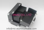Portable Professional Rolling Makeup Case , Black Makeup Box Moistureproof