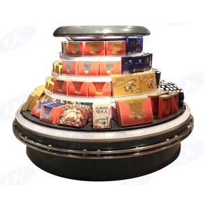 Supermarket hypermarket color steel multideck vertical annular open chiller