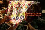 Nordic Hand-woven crochet hook Daisy striped blanket, Cashmere knitted blanket,