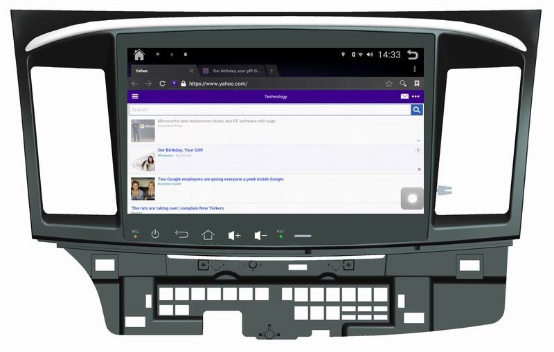 Ouchuangbo car media dvd android 4.4 system for Mitsubishi lancer 2015 with Quad Core 16G HD 1024*600
