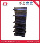 Metal Supermarket Gondola Shop Shelves Black Color