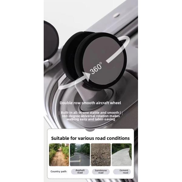 360° Spinner Wheels Front Opening USB Port Business Travel Bag Durable Luggage for Modern Simple Style Holiday Travel