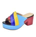 100% Cotton Thin Heels Luxury Leather Ladies Slippers Stylish and Comfortable