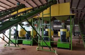 China Cow dung fertilizer pellets production line with 1-5T/H capacity factory