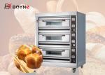 Hotel Stainless Steel Three Deck Industrial Baking Oven for baking bread ,cookie