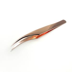 China Gold Color Eyelash Extension Tweezers Anti Magnetic With Private Label factory