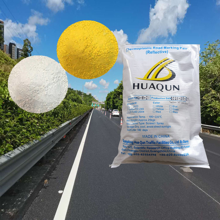 Reflective White Yello Hot Melt Road Marking Paint 10% Premixed Glass Beads Anti-crack
