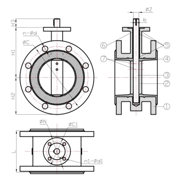 Flanged Butterfly Valve Body Casting Double Sand Casting Iron QT450-10