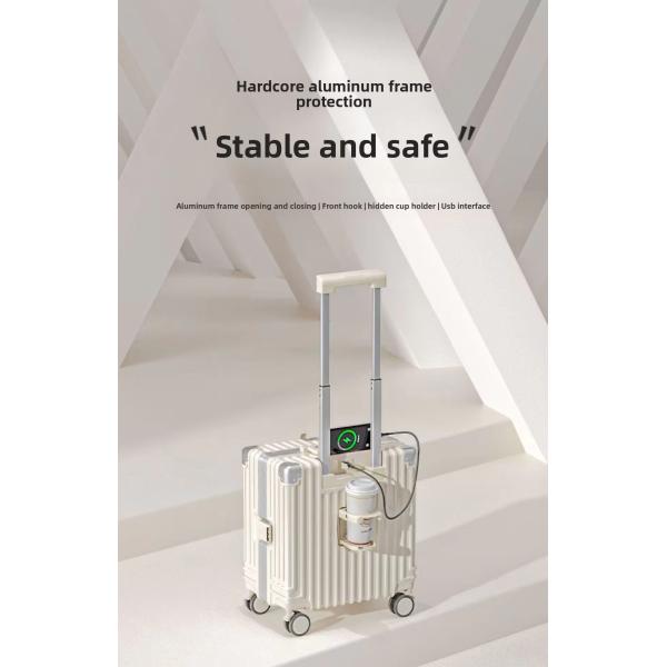 360° Spinner Wheels Lightweight Aluminum Frame Carry-On Luggage with Scratch-Resistant Sit-On Design and Zipper Closure