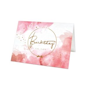 Custom Logo Design Print Luxury Folding Best Wishes Greeting Card Gold Foil