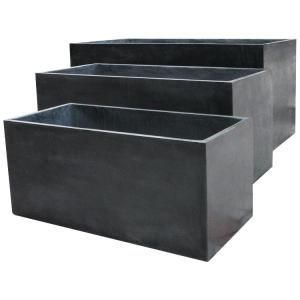 China Fibre Clay Rectangular Planters Frost Resistant For Outdoor Gardens factory